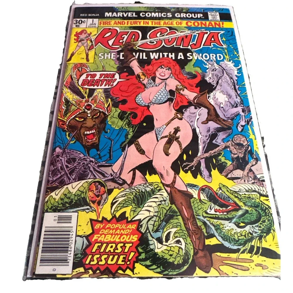 Red Sonja -Marvel Comics Newsstand Roy Thomas Frank Thorne Conan #1  JAN - 1977